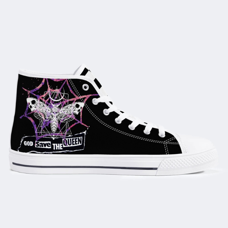 Spiderweb Geometric Moth High Top Canvas Factory Direct Sales
