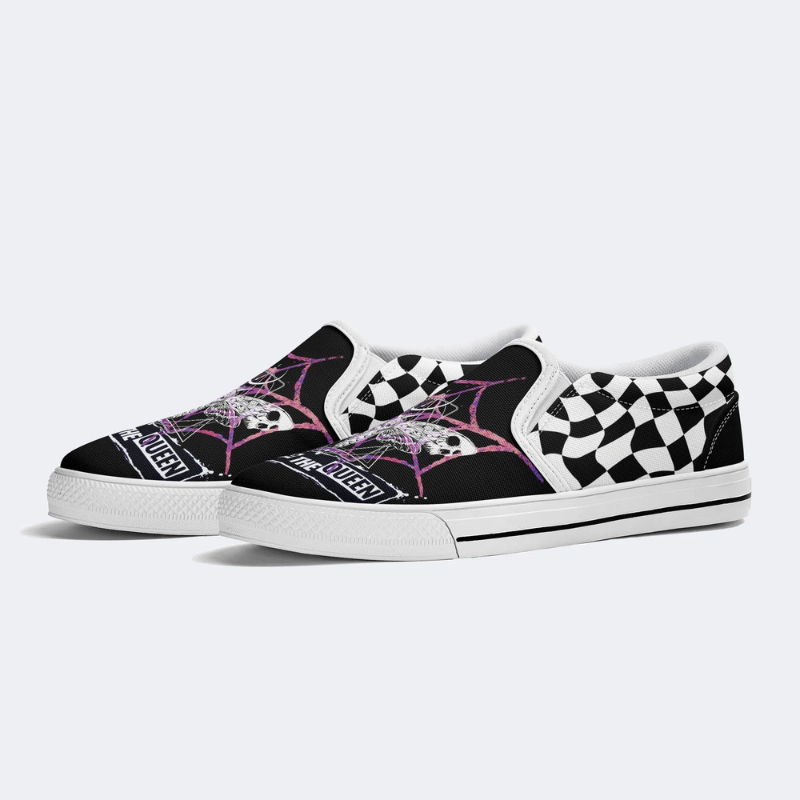 Spiderweb Geometric Moth Slip On Shoes