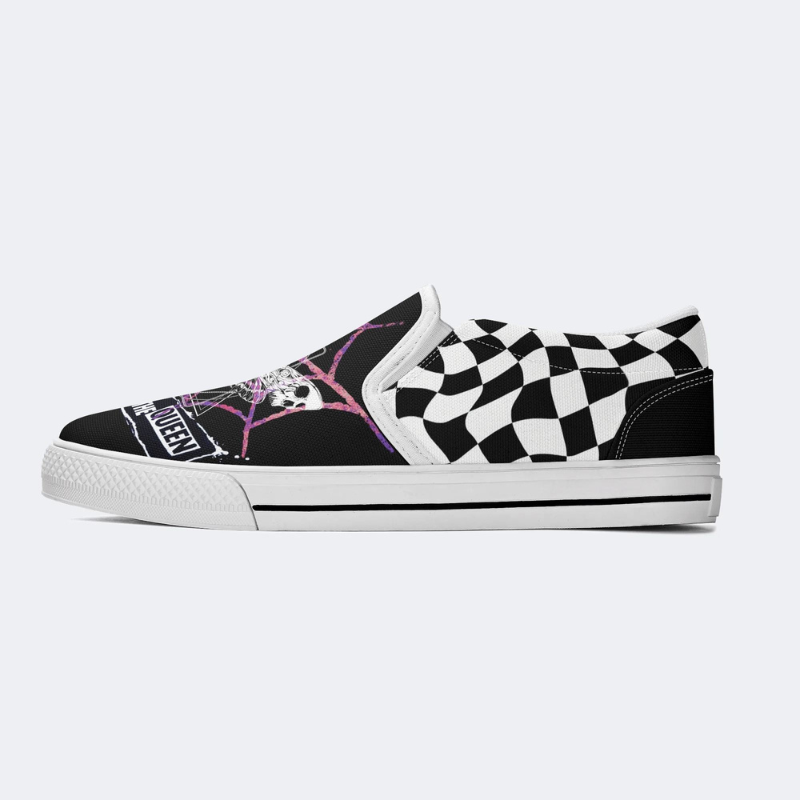 Spiderweb Geometric Moth Slip On Shoes