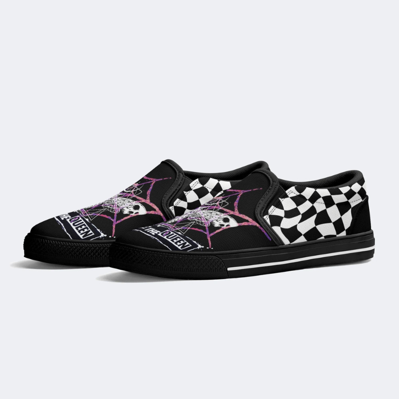 Spiderweb Geometric Moth Slip On Shoes