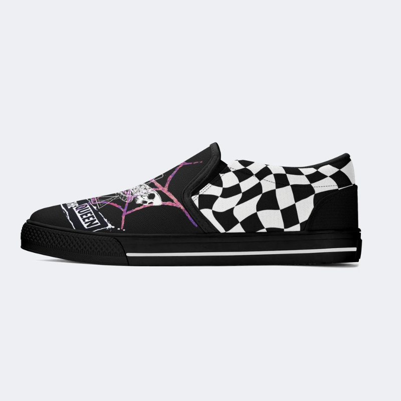 Spiderweb Geometric Moth Slip On Shoes