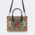 Spiderweb Heart And Dagger Print Handbag