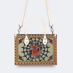 Spiderweb Heart And Dagger Print Handbag