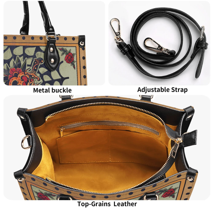 Spiderweb Heart And Dagger Print Handbag