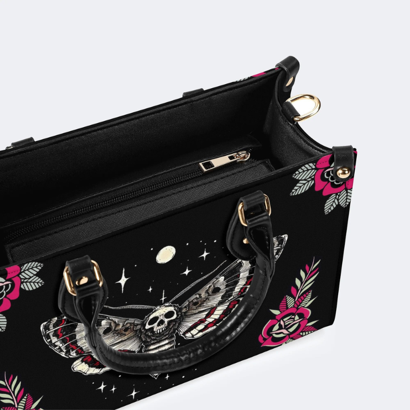 Starry Sky Skull And Moth Print Handbag Factory Direct Sales