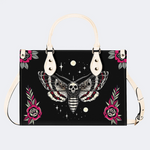Starry Sky Skull And Moth Print Handbag Factory Direct Sales