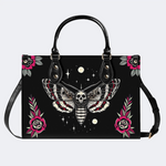 Starry Sky Skull And Moth Print Handbag Factory Direct Sales