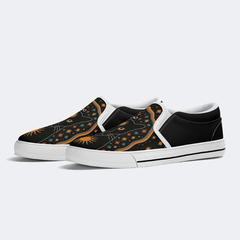 Sun Panther And Starry Sky Slip On Shoes_01