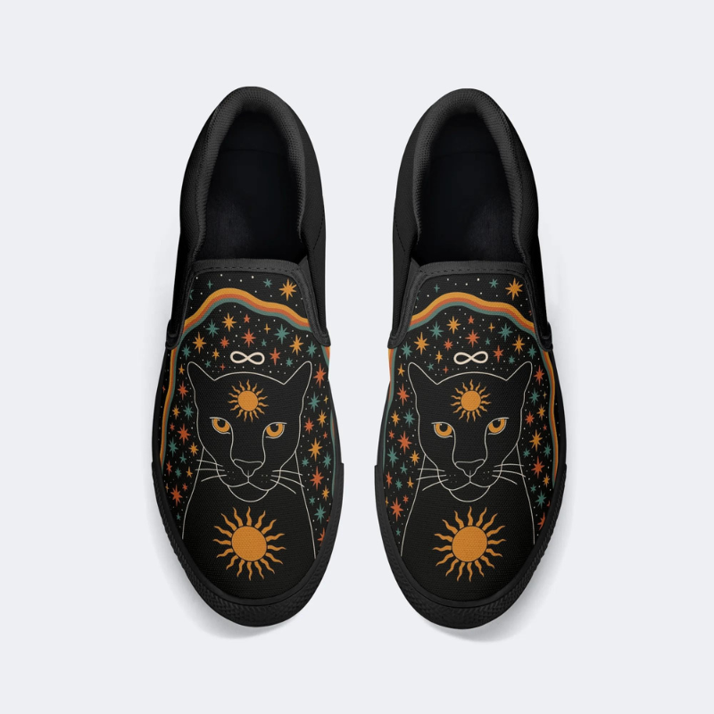 Sun Panther And Starry Sky Slip On Shoes_05