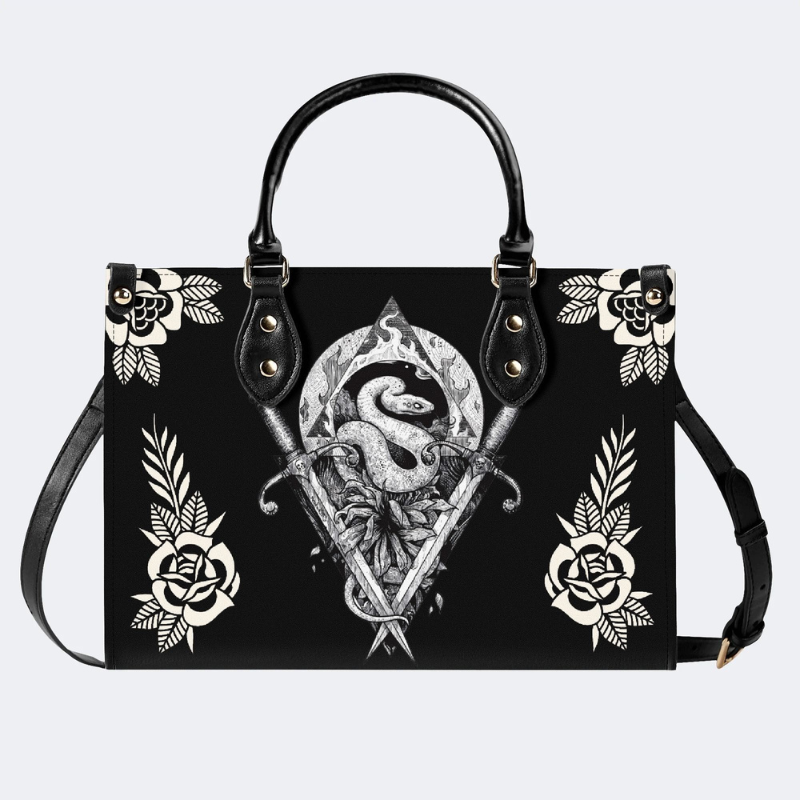 Sword And Snake Print Handbag Factory Direct Sales