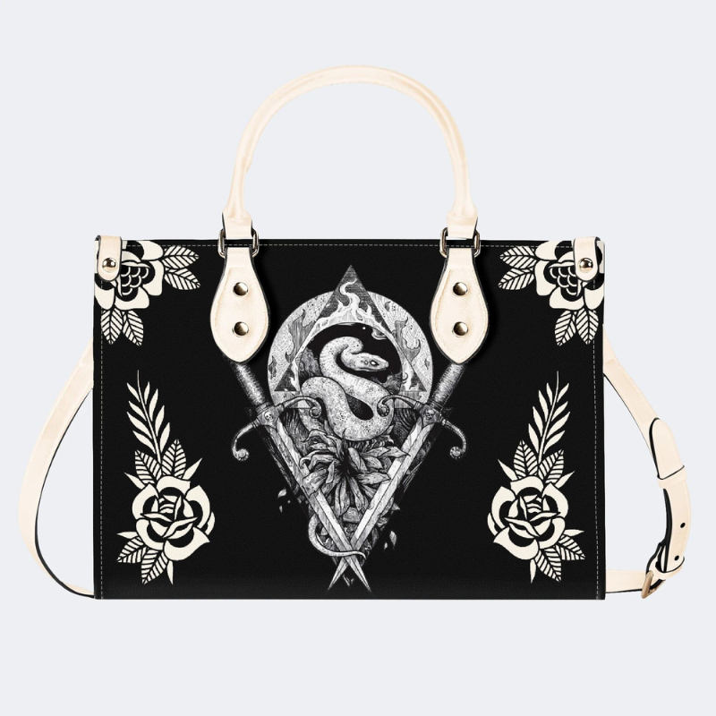 Sword And Snake Print Handbag Factory Direct Sales
