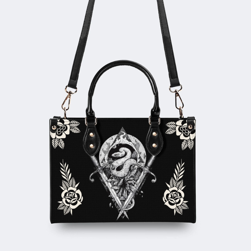 Sword And Snake Print Handbag Factory Direct Sales