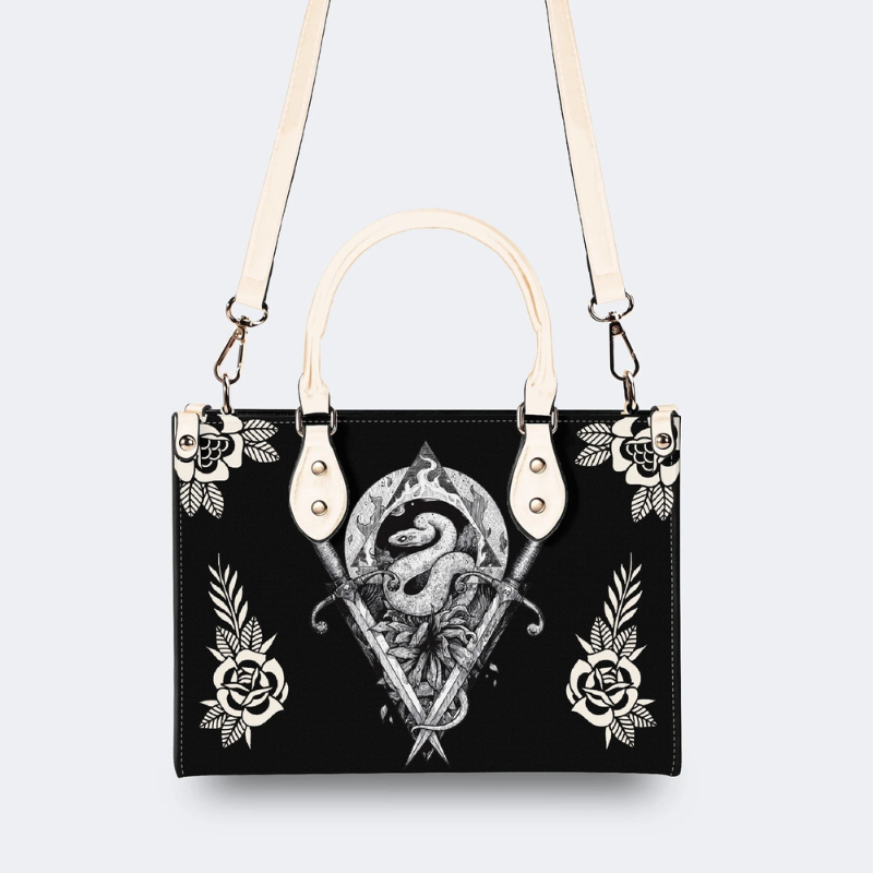 Sword And Snake Print Handbag Factory Direct Sales