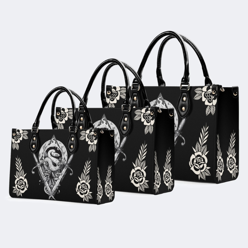 Sword And Snake Print Handbag Factory Direct Sales