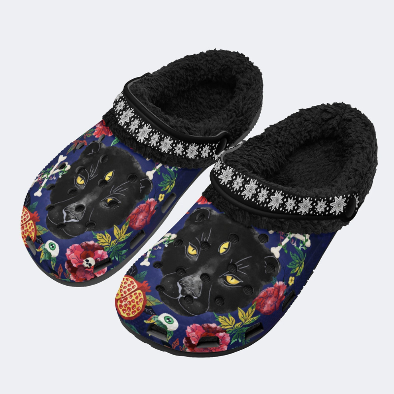 Three-Eyed Black Panther Print Slippers/Sandals
