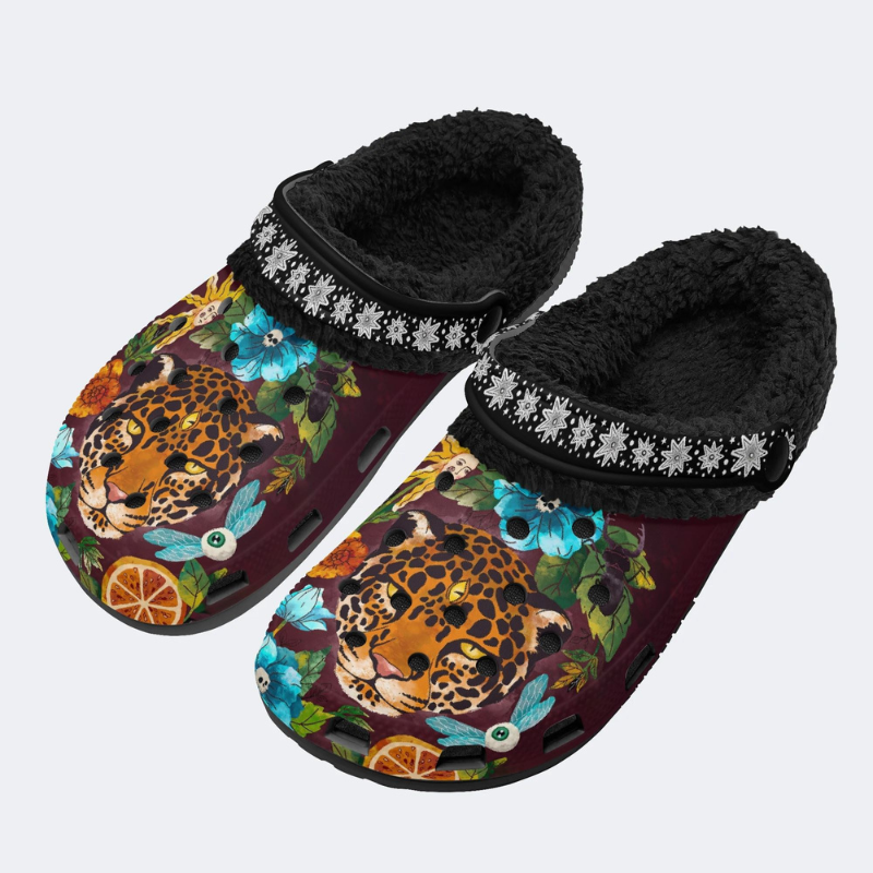 Three-Eyed Leopard Print Slippers/Sandals