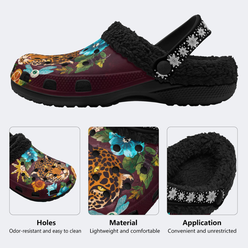 Three-Eyed Leopard Print Slippers/Sandals
