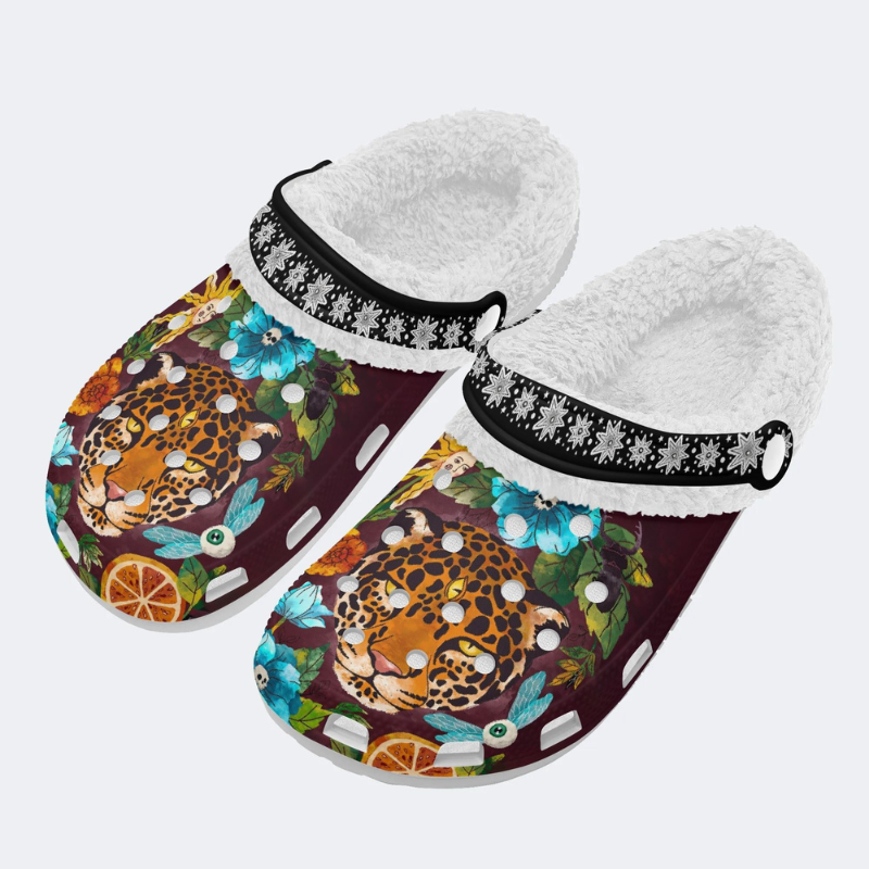 Three-Eyed Leopard Print Slippers/Sandals