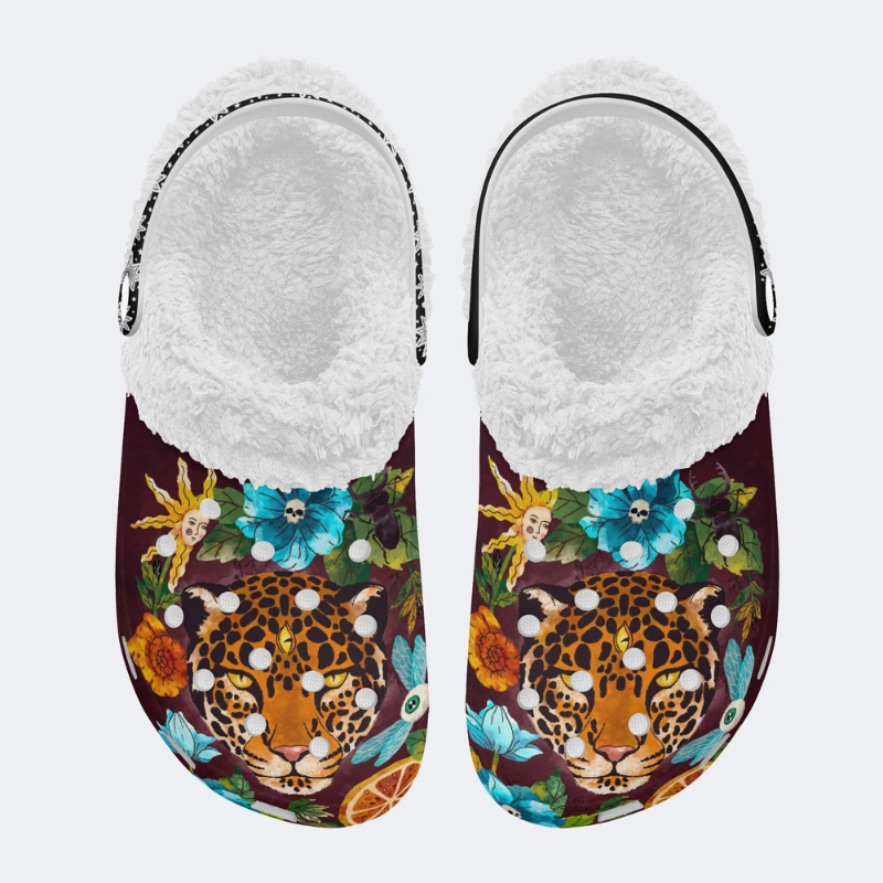 Three-Eyed Leopard Print Slippers/Sandals