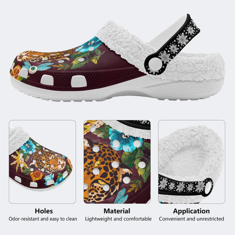 Three-Eyed Leopard Print Slippers/Sandals