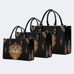 Three-eyed Black Panther Print Handbag