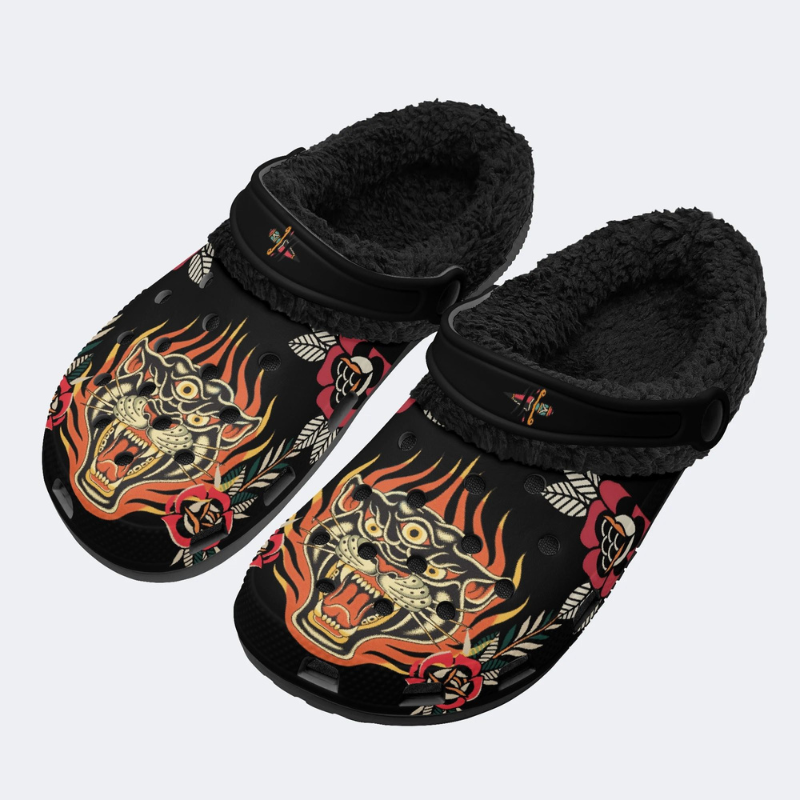 Three-eyed Black Panther Print Slippers/Sandals