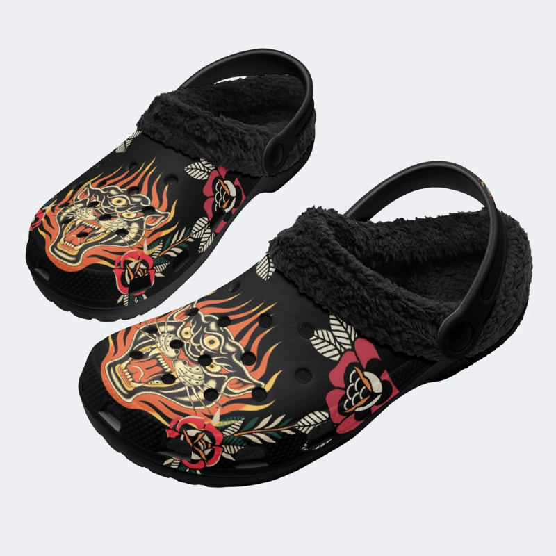 Three-eyed Black Panther Print Slippers/Sandals