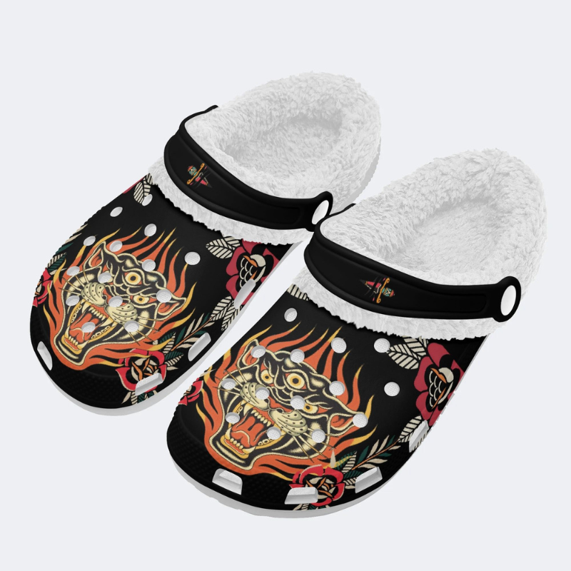 Three-eyed Black Panther Print Slippers/Sandals