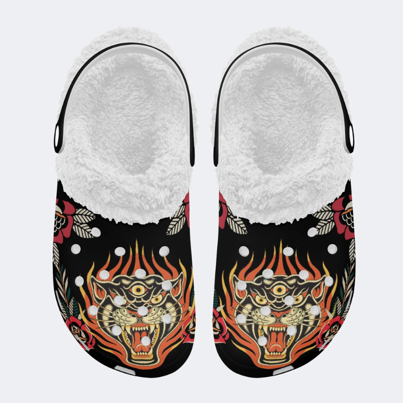 Three-eyed Black Panther Print Slippers/Sandals