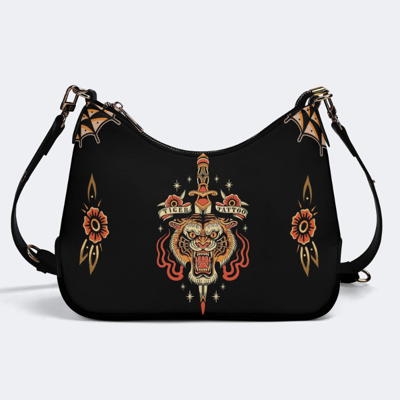 Tiger Head On Dagger Leather Crossbody Bag Factory Direct Sales