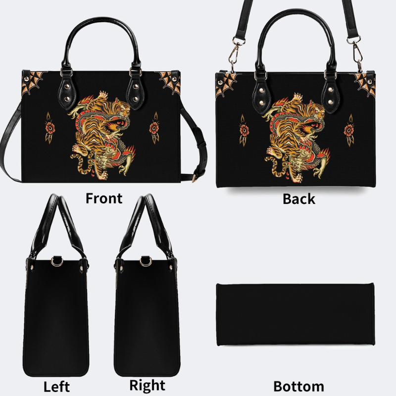 Traditional Tiger And Dragon Print Handbag Factory Direct Sales