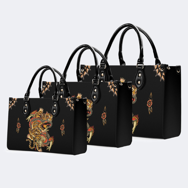 Traditional Tiger And Dragon Print Handbag Factory Direct Sales