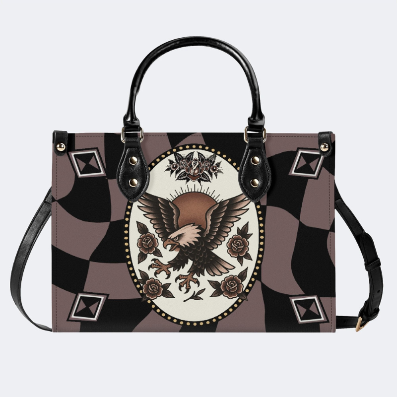 Vintage Eagle Day Print Handbag Factory Direct Sales