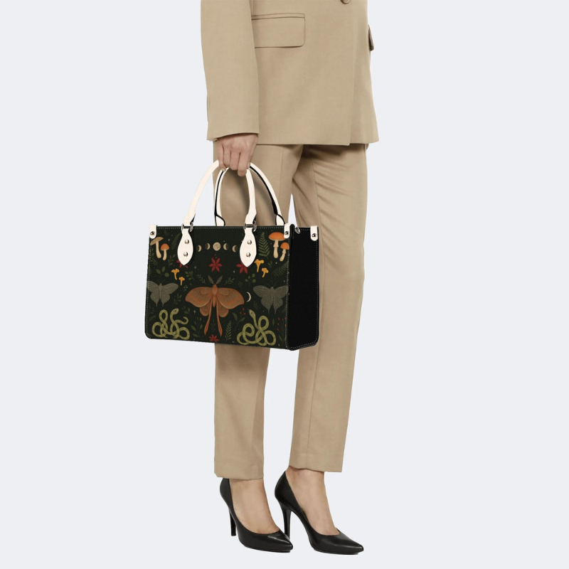 Vintage Moth And Snake Print Handbag Factory Direct Sales_08