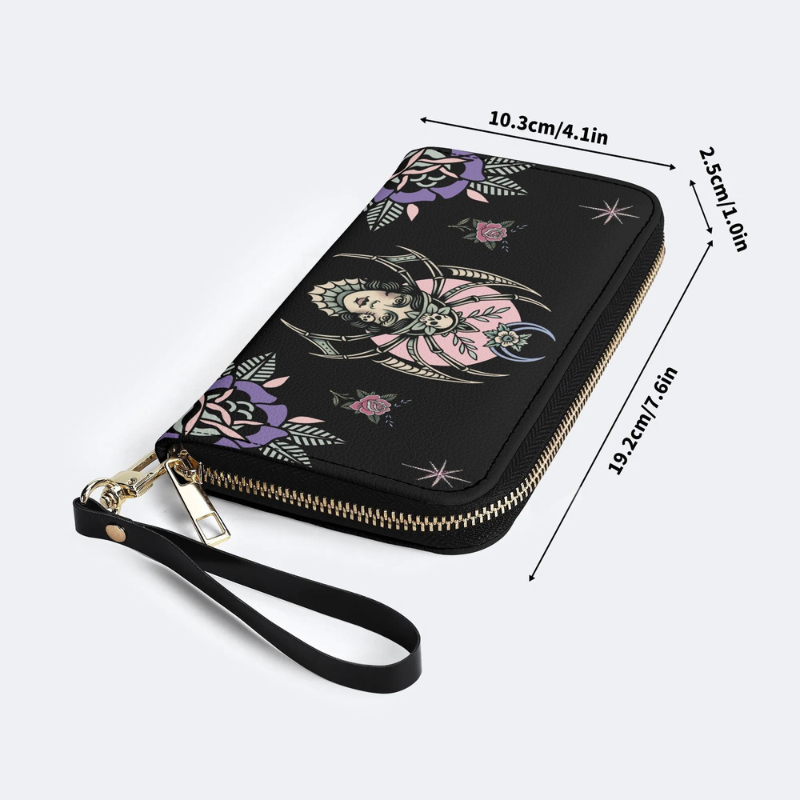 Vintage Spider Queen Print Leather Wallet_06