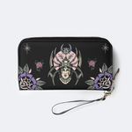 Vintage Spider Queen Print Leather Wallet