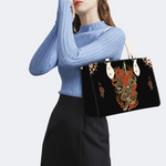 Vintage Tiger And Devil Print Handbag Factory Direct Sales