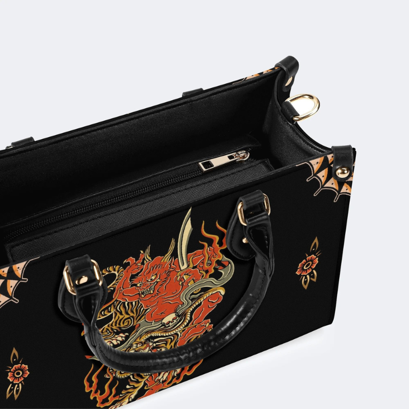 Vintage Tiger And Devil Print Handbag Factory Direct Sales