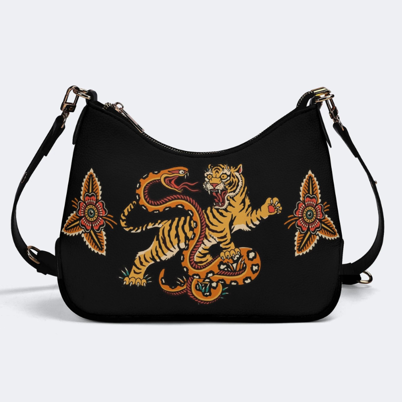 Vintage Tiger Vs. Viper Leather Crossbody Bag_01