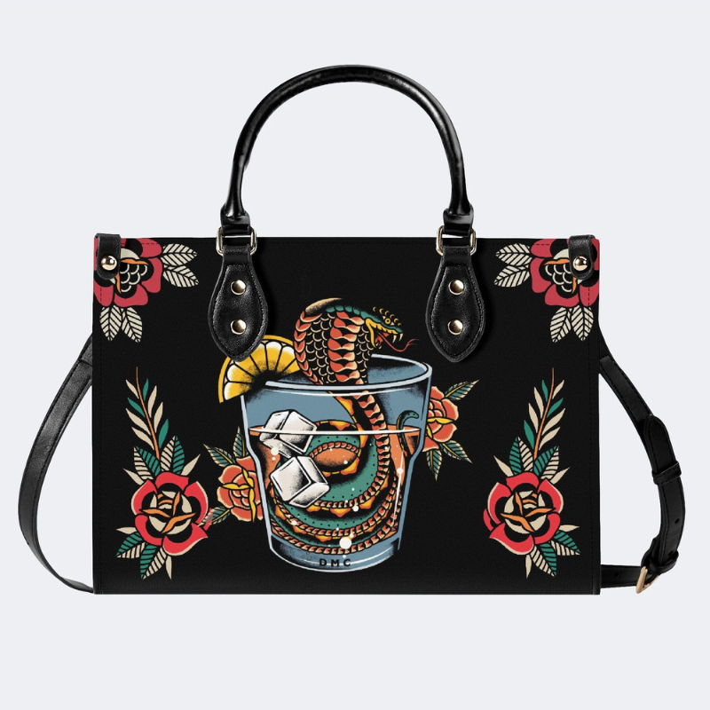 Wine Glass Snake Print Handbag Factory Direct Sales
