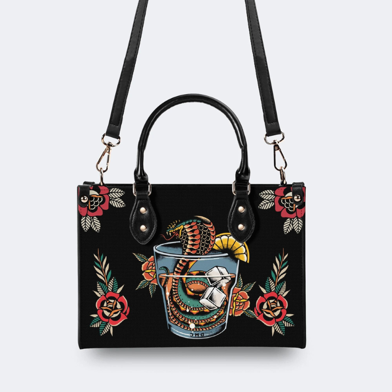 Wine Glass Snake Print Handbag Factory Direct Sales