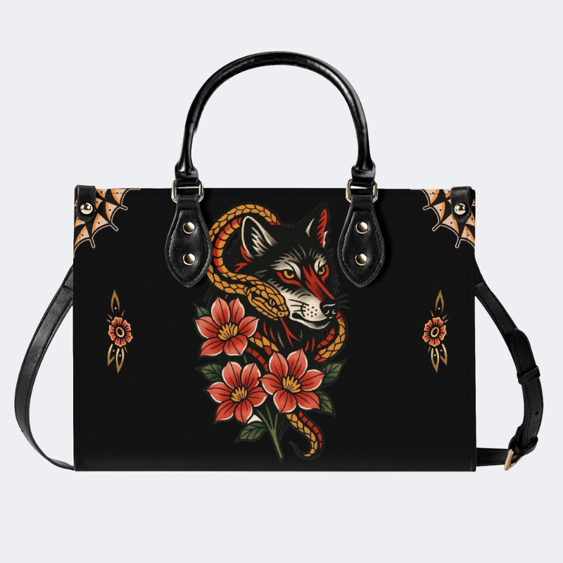 Wolf And Snake Print Handbag Factory Direct Sales