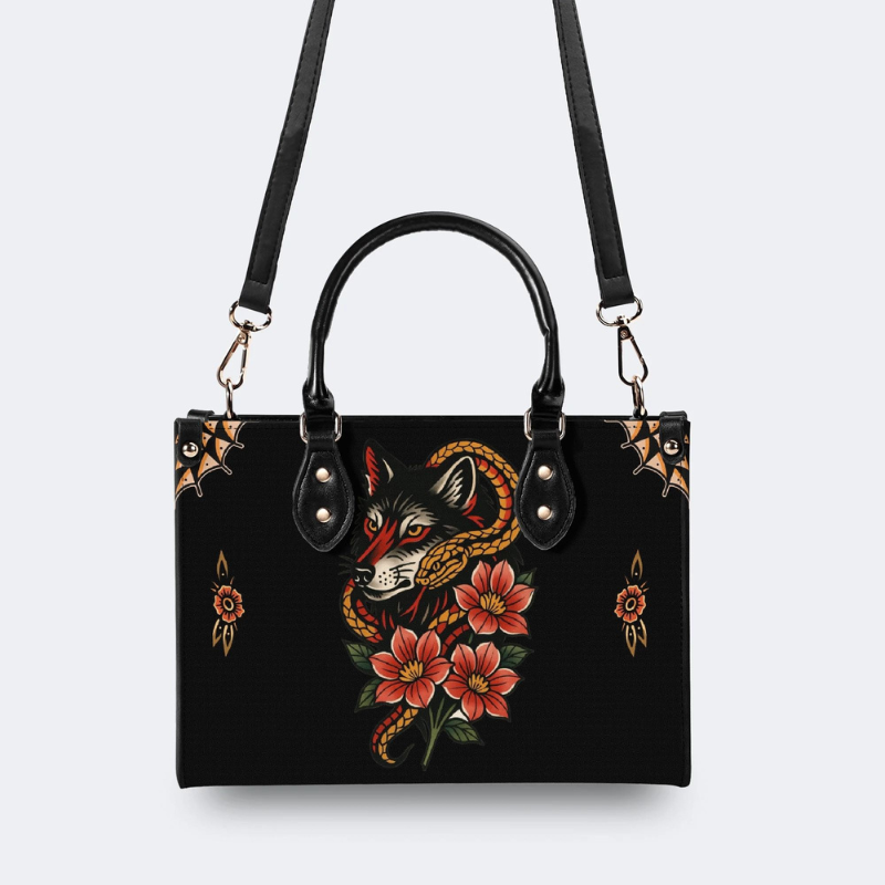 Wolf And Snake Print Handbag Factory Direct Sales
