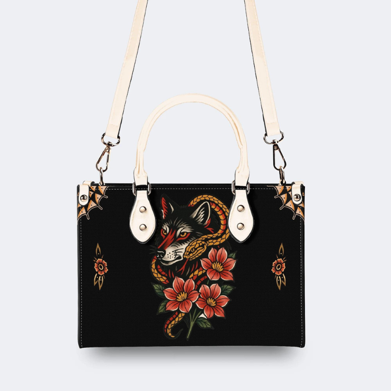 Wolf And Snake Print Handbag Factory Direct Sales
