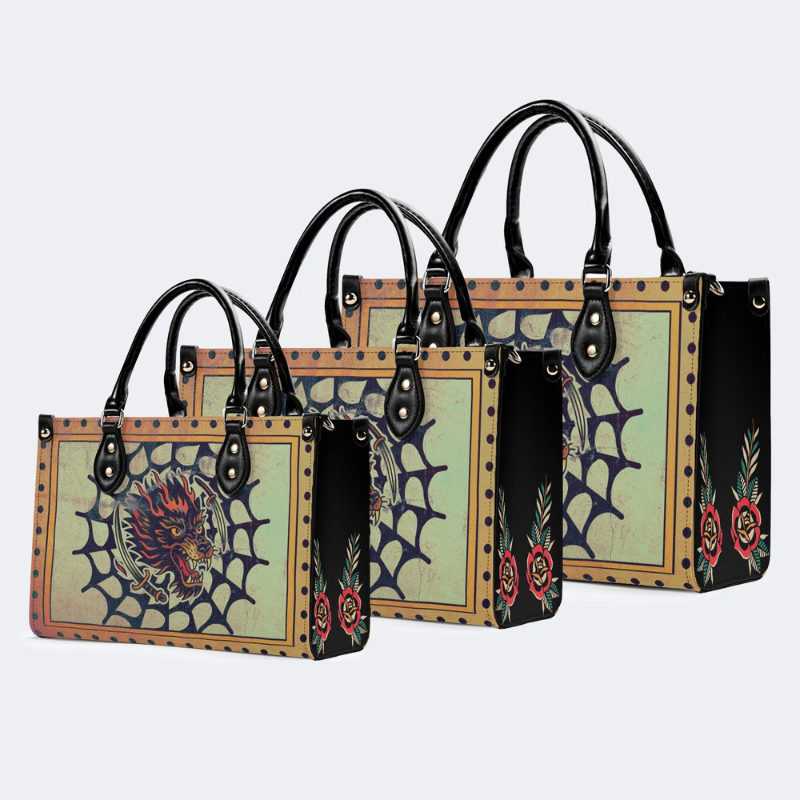 Wolf Head Print Handbag Factory Direct Sales