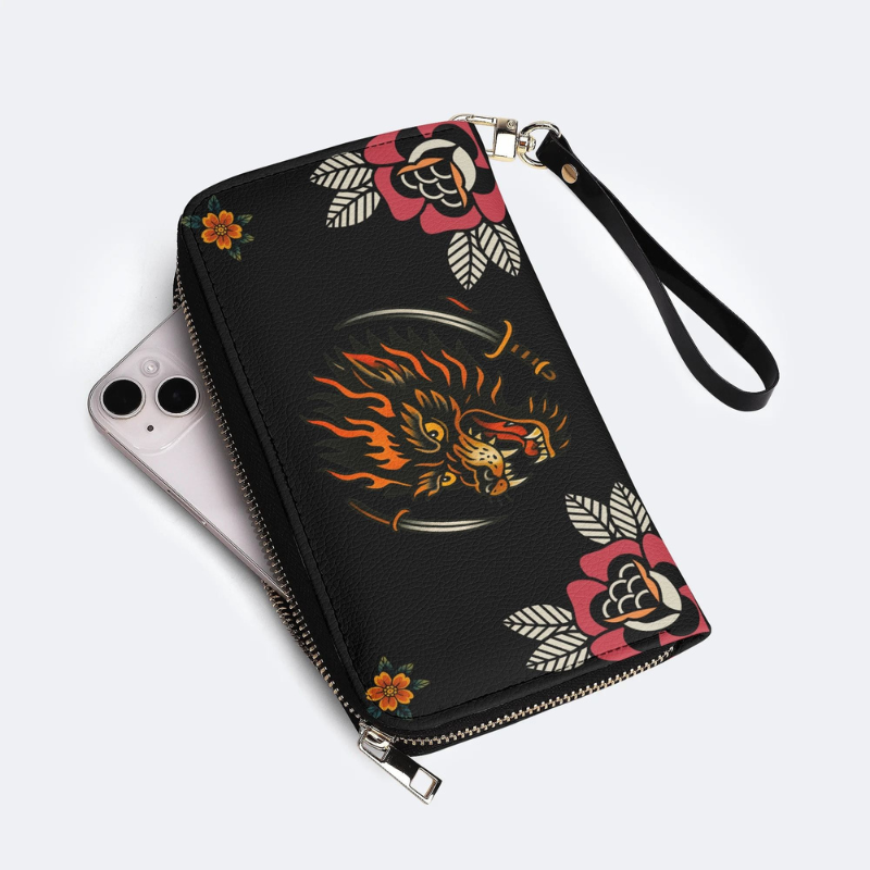 Wolf Head Print Leather Wallet Factory Direct Sales_04