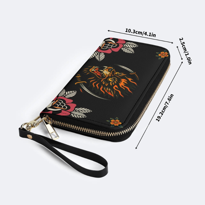 Wolf Head Print Leather Wallet Factory Direct Sales_06