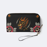 Wolf Head Print Leather Wallet Factory Direct Sales