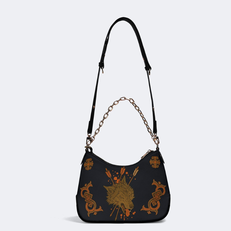 Wolf Shot Dead By Bow And Arrow Leather Crossbody Bag_04