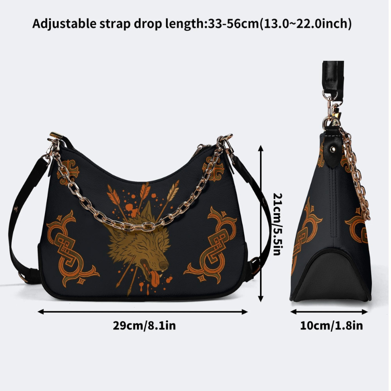 Wolf Shot Dead By Bow And Arrow Leather Crossbody Bag_06